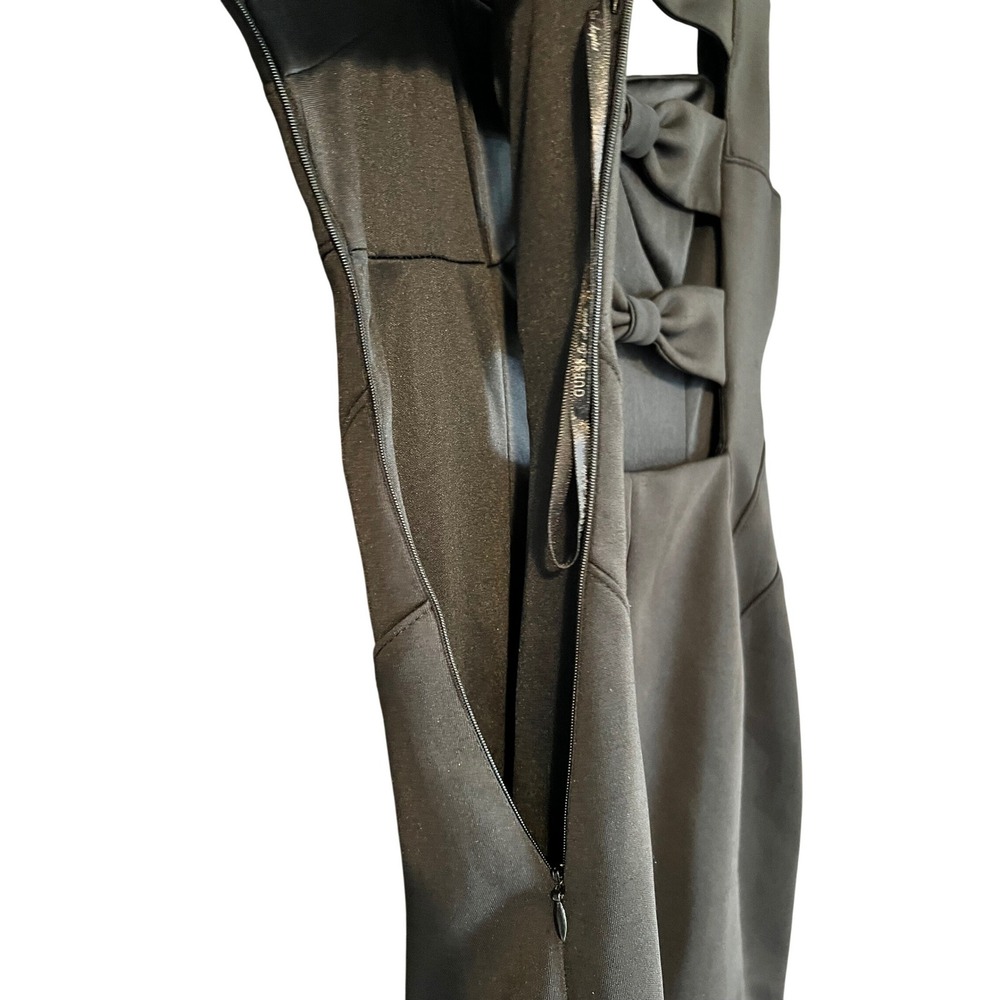 Guess‎ Black Bow Back Cutout Mini Dress Size 4 Bodycon LBD Scuba Sleeveless - Picture 8 of 15